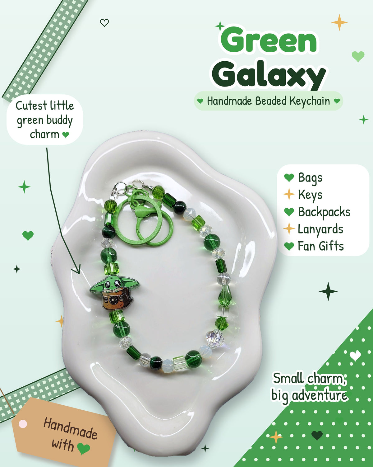 Green Galaxy Keychain